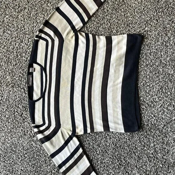 Valerie Stevens Black White Sweater Womens LP 100% Silk Preppy Feminine Elegant - Picture 3 of 7